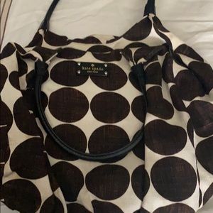 Brown and white authentic kate spade bag